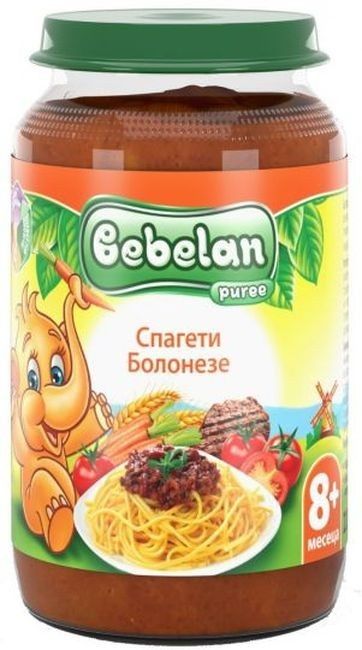 BEBELAN OVKO Пюре меню спагети болонезе 8+м, 220 гр