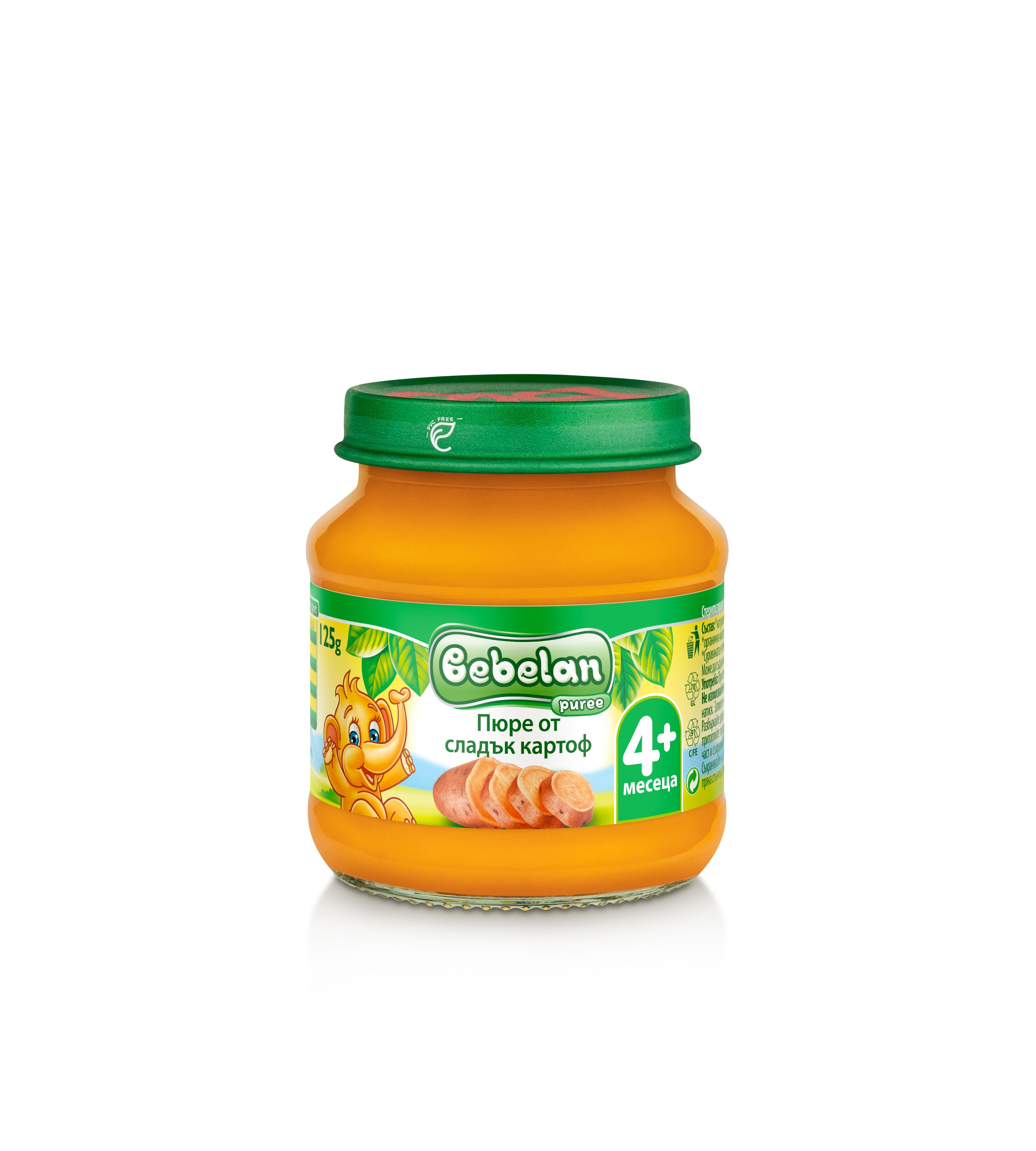 BEBELAN БИО пюре Сладък Картоф 4+м, 125г