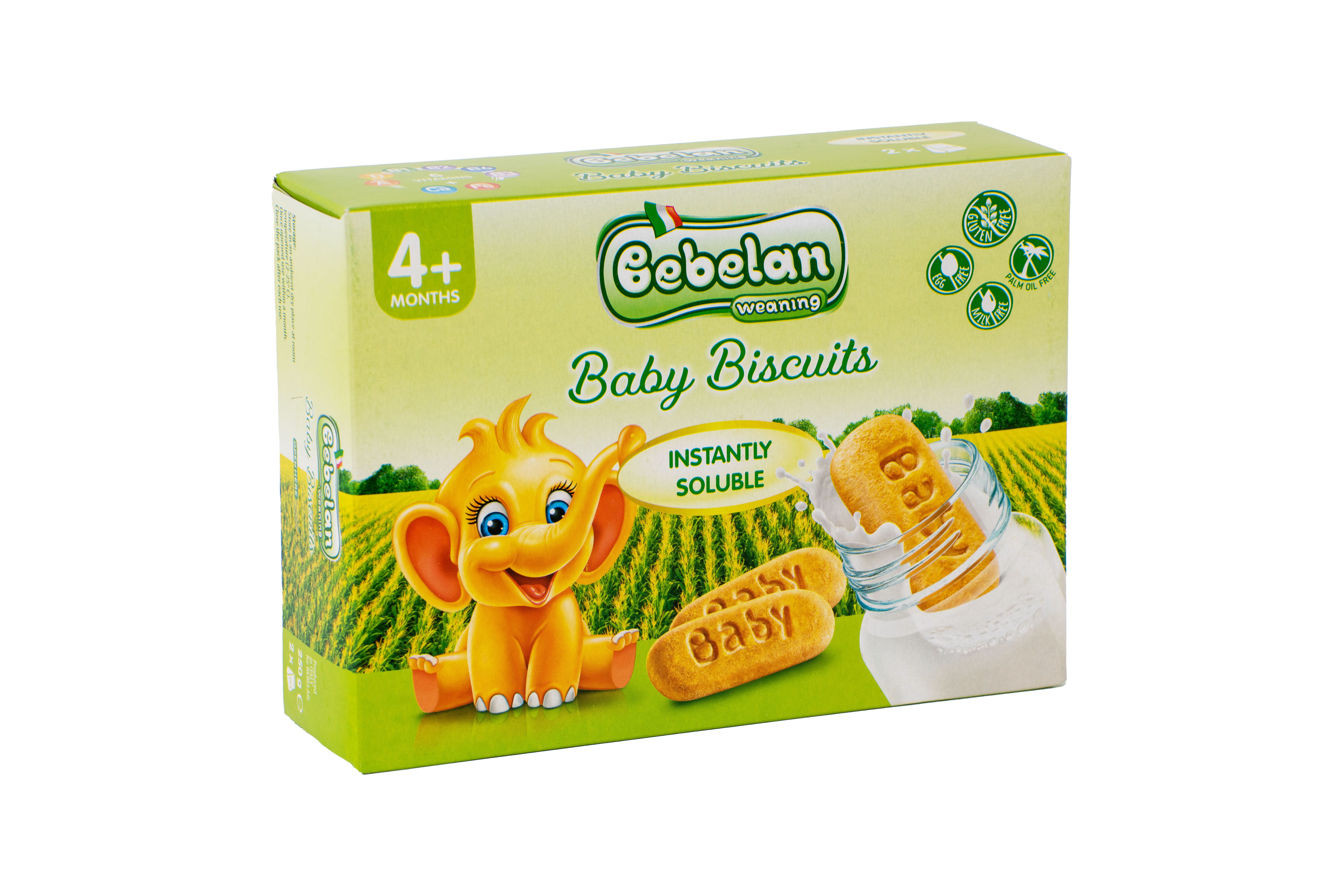 BEBELAN Разтворими бишкоти безглутенови  4+М  250ГР