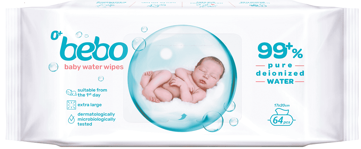 BEBO Влажни кърпички за новородено, 64бр