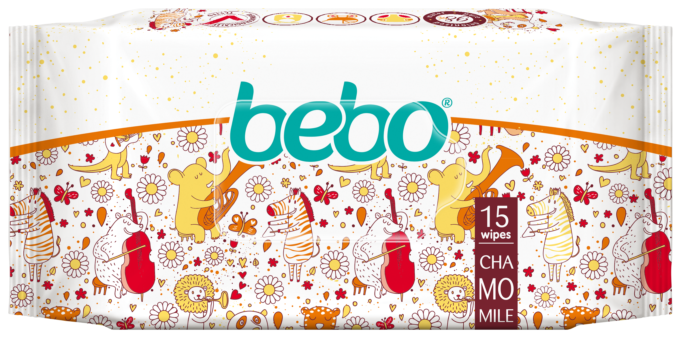 BEBO Мокри кърпички с екстракт от лайка, 15бр