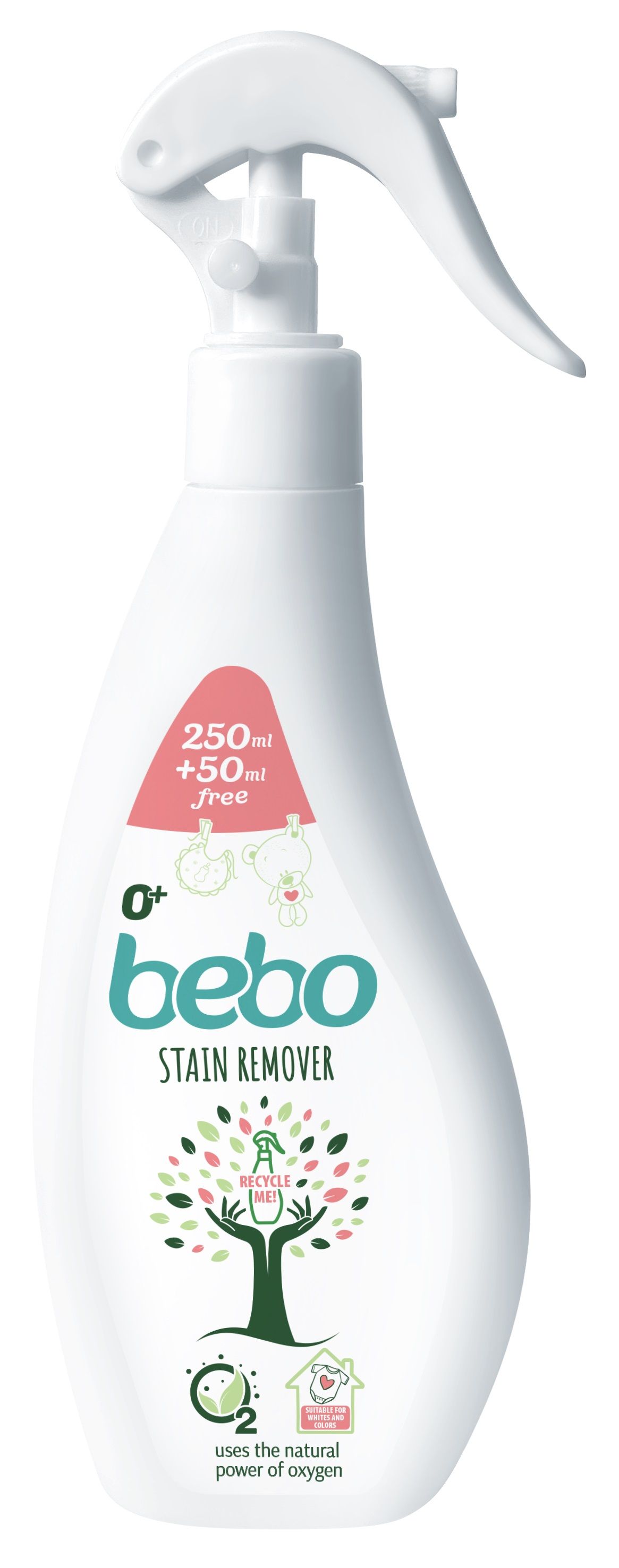 BEBO Спрей за петна за бели и цвени тъкани, 250+50мл.