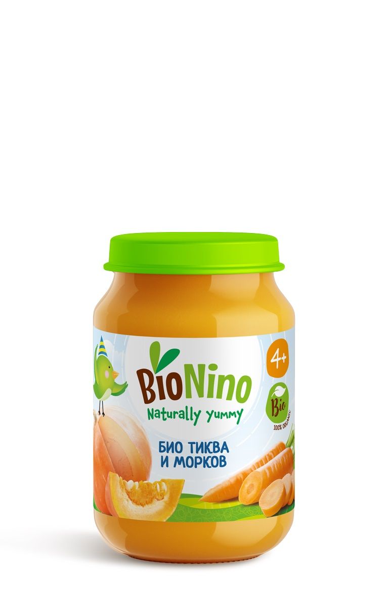 BIONINO 2270 Био пюре тиква и морков, 4+М 190ГР