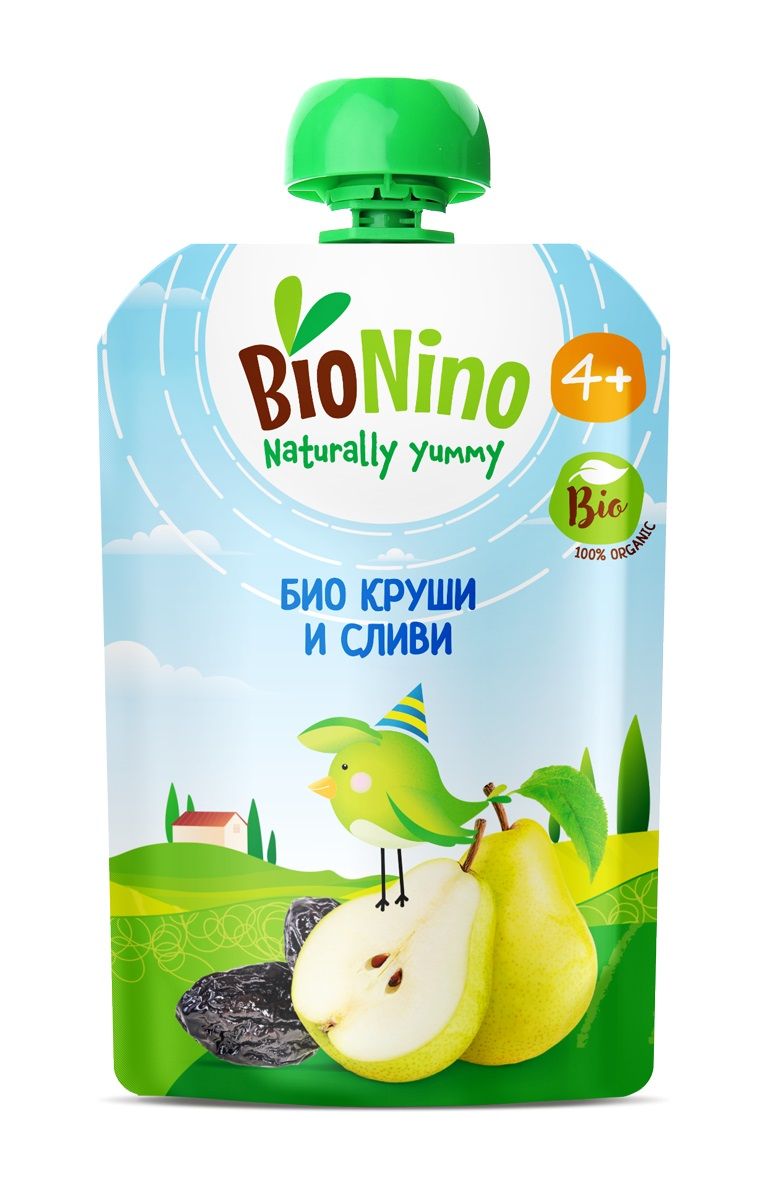 BIONINO 2515 Био плодов пауч круши и сливи, ,4+М 190Г