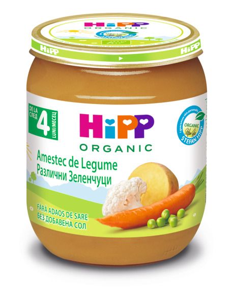 HIPP BIO Пюре различни зеленчуци 4013, 125 гр