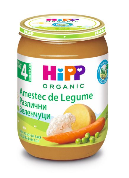 HIPP BIO Пюре различни зеленчуци 4070, 190 гр