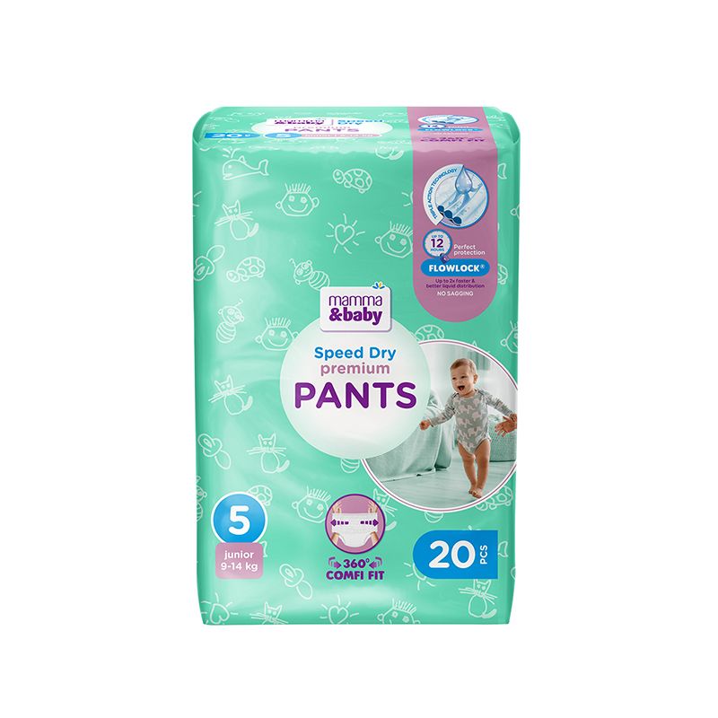 MAMMA&BABY  Premium Speed Dry Гащички размер 5,  9-14 кг, 20бр