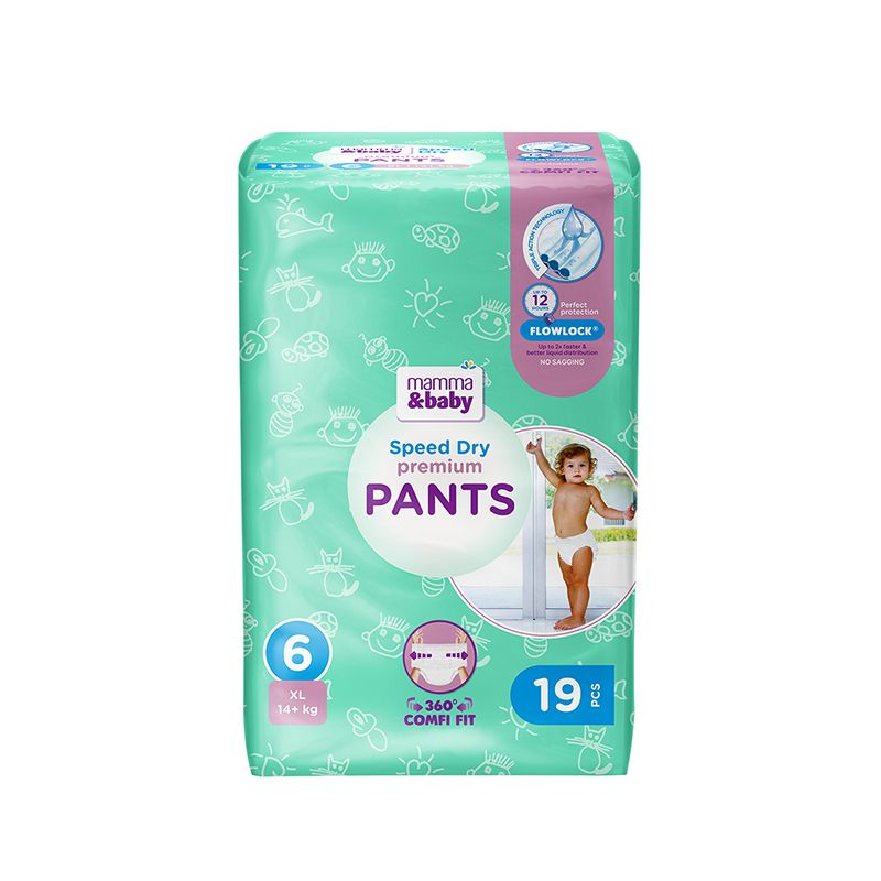 MAMMA&BABY  Premium Speed Dry Гащички размер 6,  14+ кг,  19бр