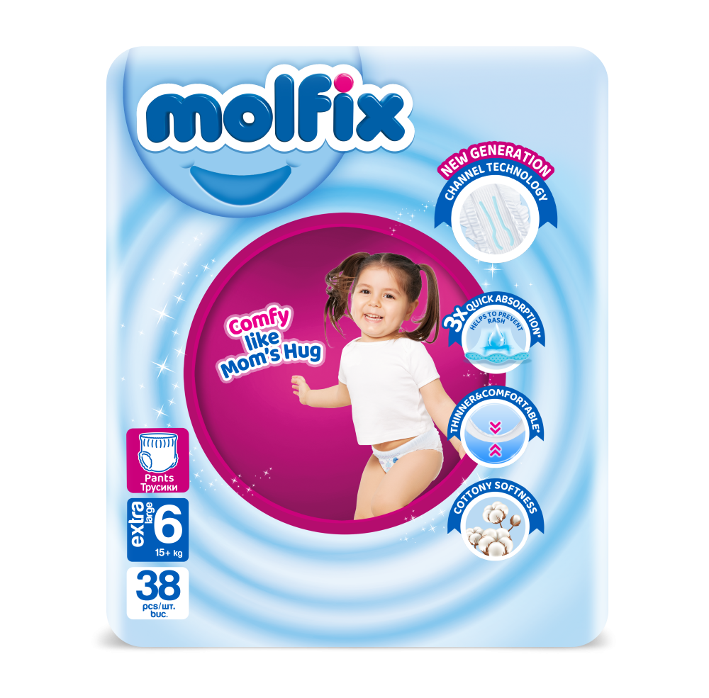 MOLFIX Гащички Extra large размер 6, 15+ кг., 38 бр.