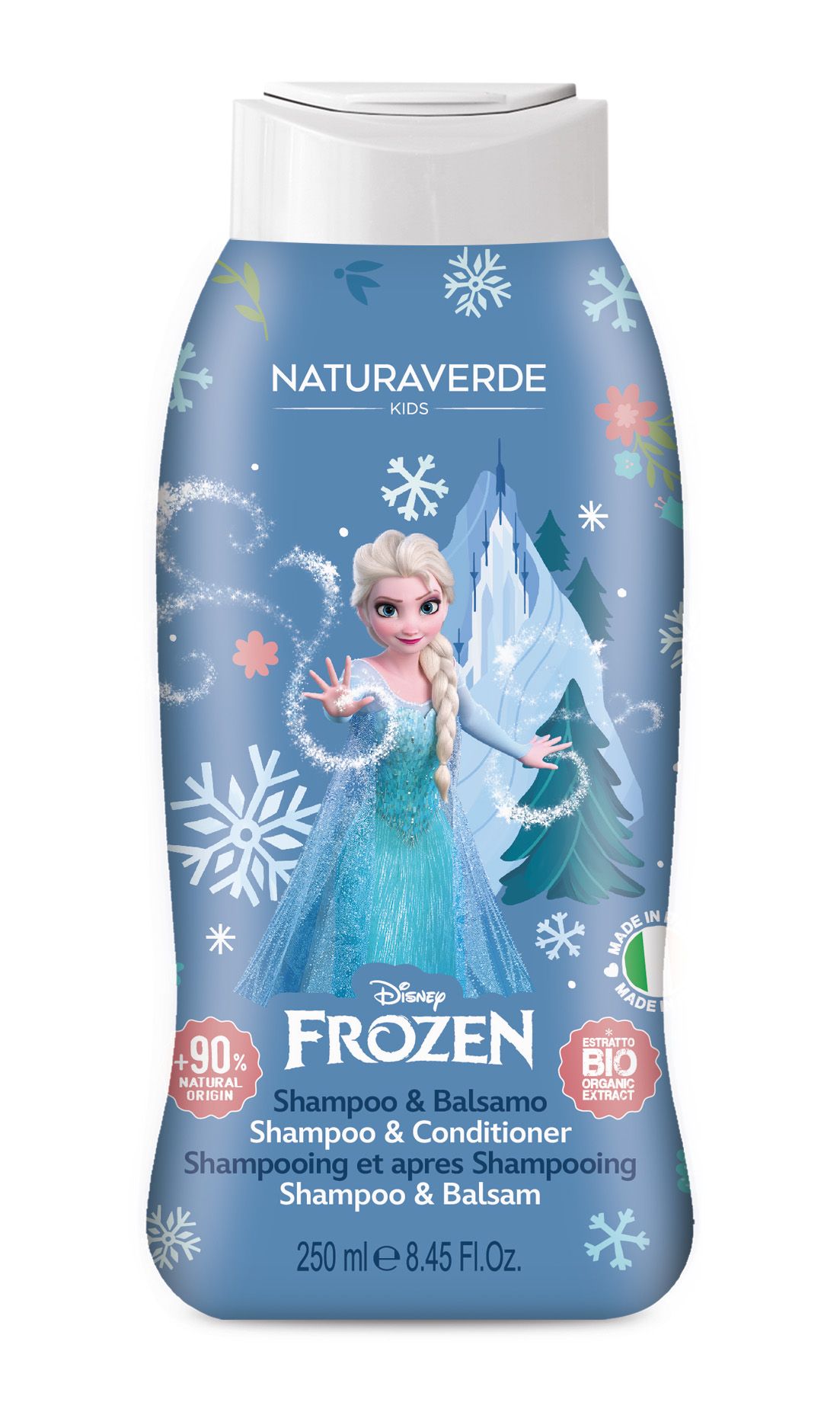 NATURAVERDE DISNEY FROZEN Детски шампоан и балсам 2в1, 250мл
