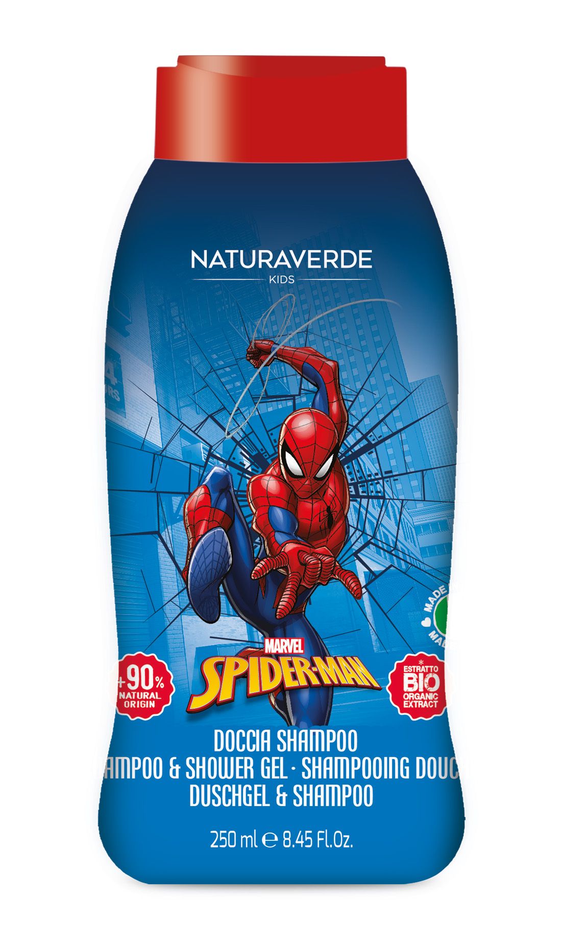 NATURAVERDE SPIDER-MAN Детски шампоан и душ гел, 250 мл.