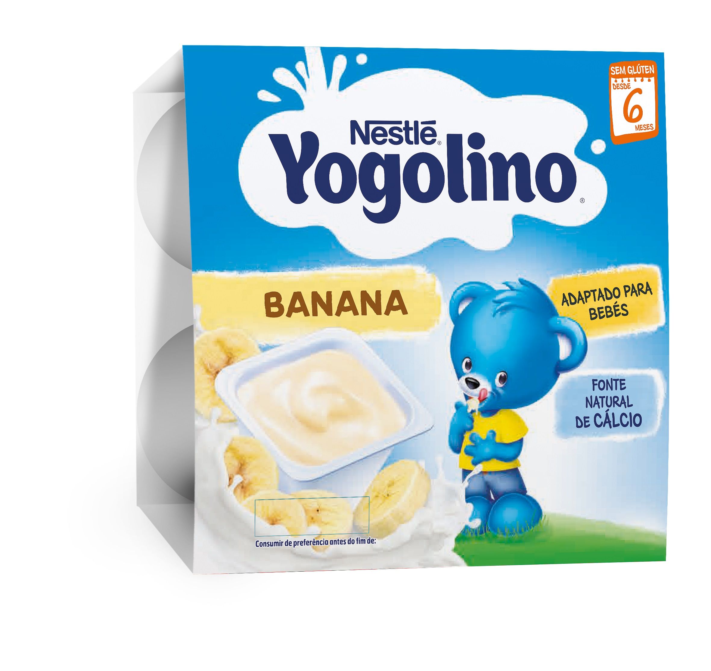 NESTLE YOGOLINO Млечен десерт банан, 6+м, 4бр.