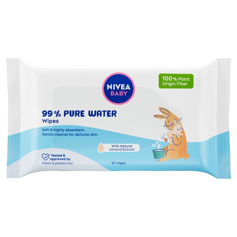 NIVEA BABY FRESH & PURE Мокри кърпички с лек лосион, 57 бр