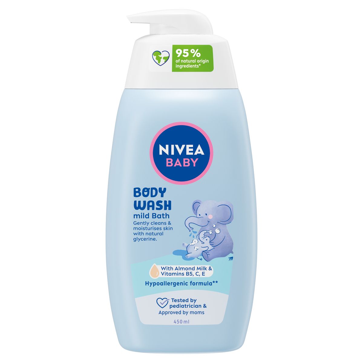 NIVEA BABY Нежен Душ гел за тяло с глицерин, 450 мл.