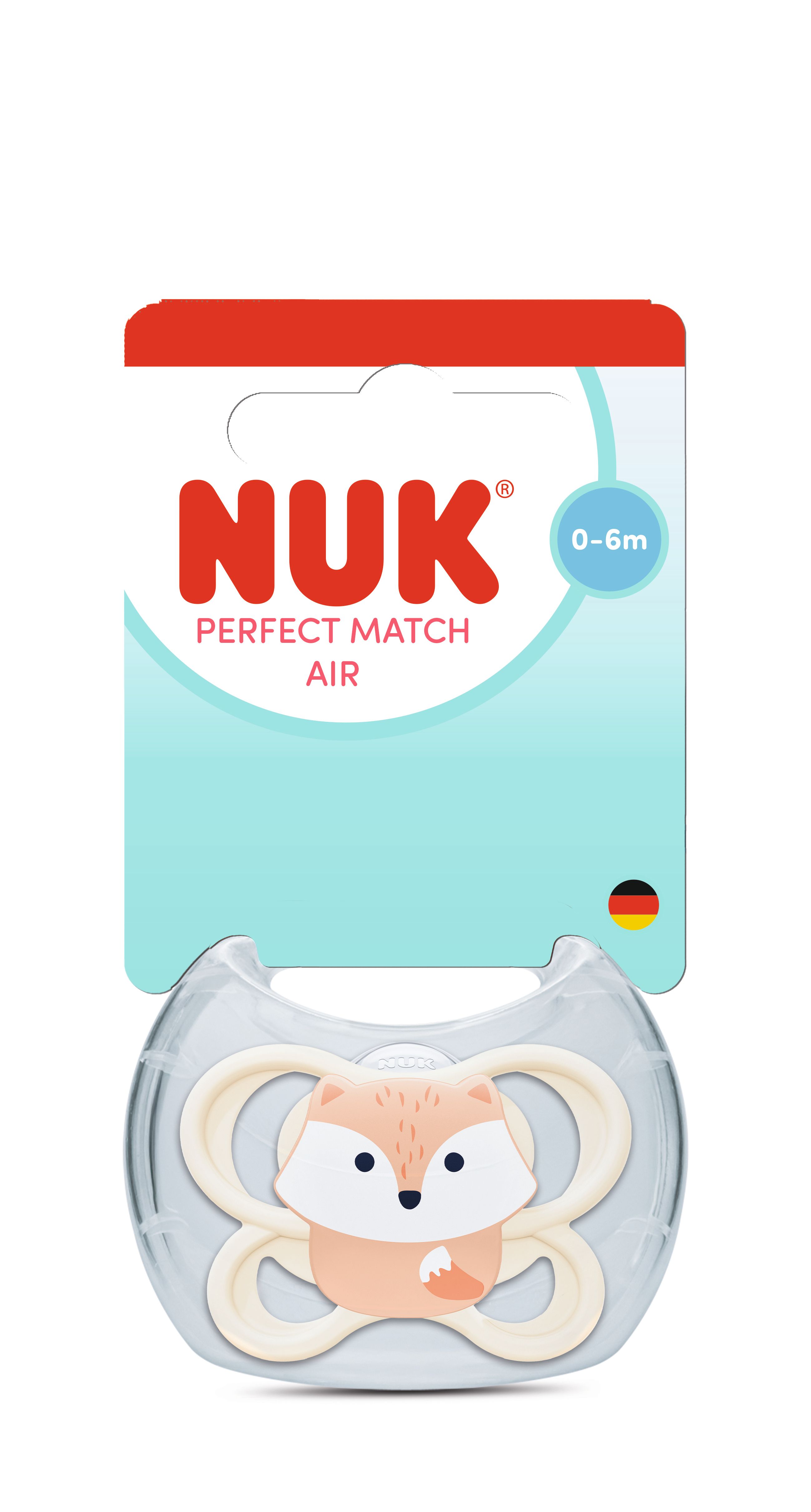 NUK PERFECT MATCH AIR Силиконова залъгалка лисица 0-6м.