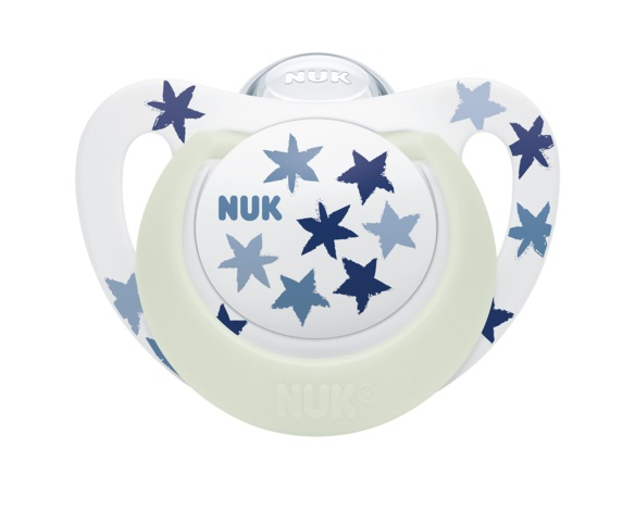 NUK STAR Night Залъгалка силикон  (18+м.), 1 бр/бл