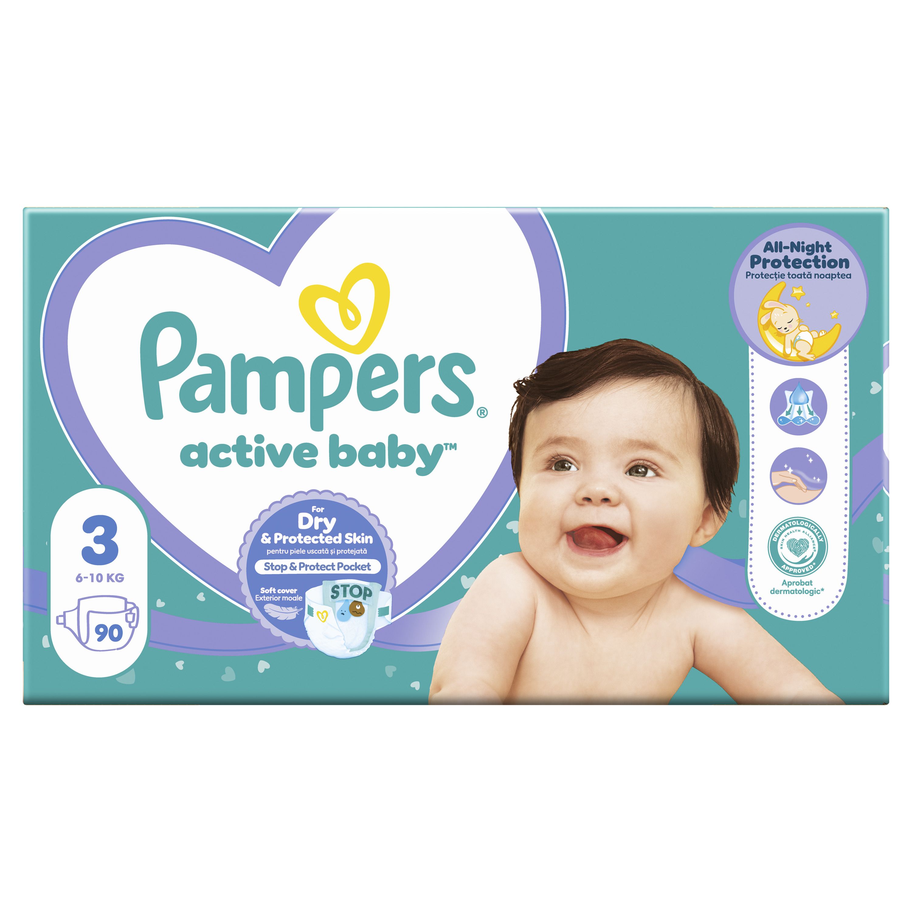 PAMPERS Active Baby Пелени размер 3 X90, 6kg-10kg