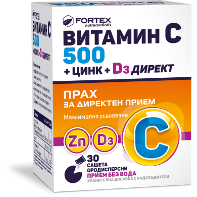 ВИТАМИН C 500 + ЦИНК + D3 ДИРЕКТ саше х 30 ФОРТЕКС