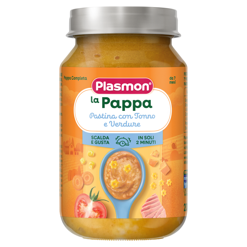 PLASMON Бебешка паста с риба тон и зеленчуци, 7М+ 200Г