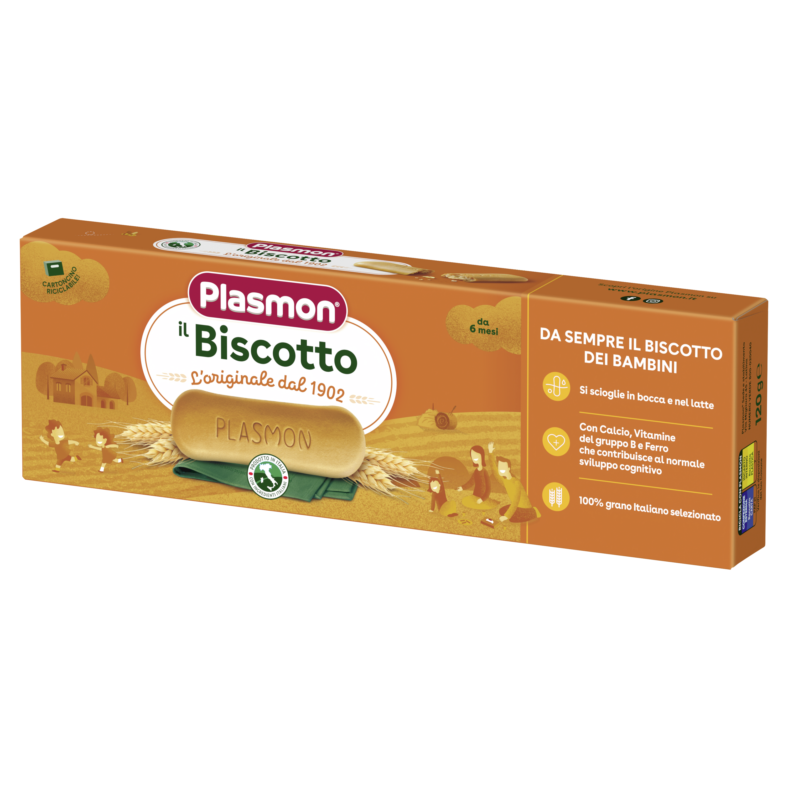 PLASMON БИШКОТИ ЗА ДЕЦА 6+, 120ГР