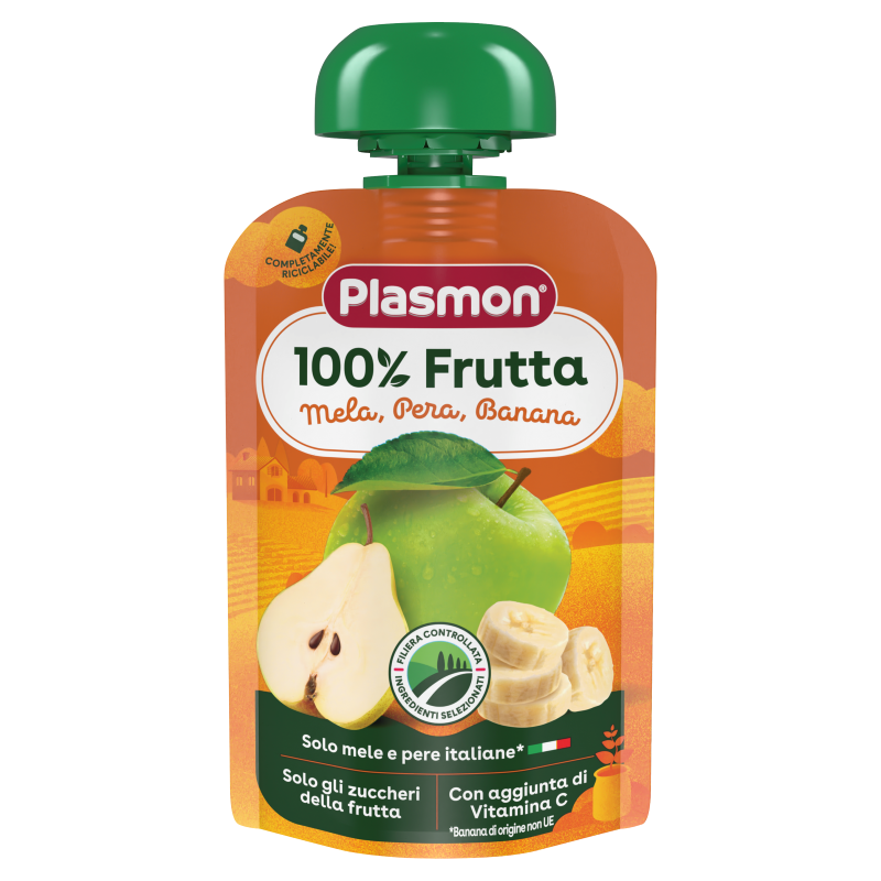 PLASMON Плодова закуска Микс плодове, 6М+ 100Г