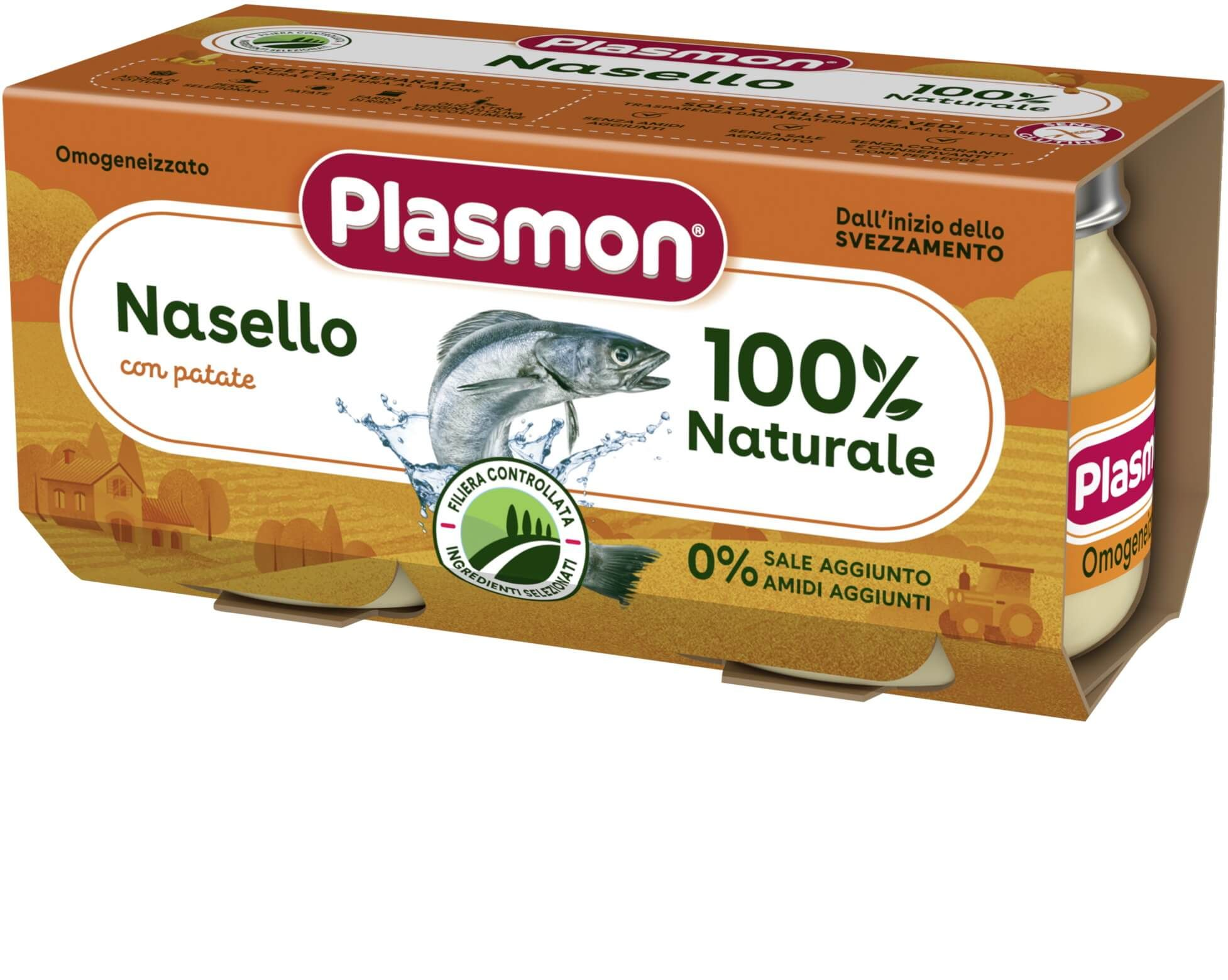 PLASMON Пюре риба хек с картофи 6+ мес. 2бр.x 80 г