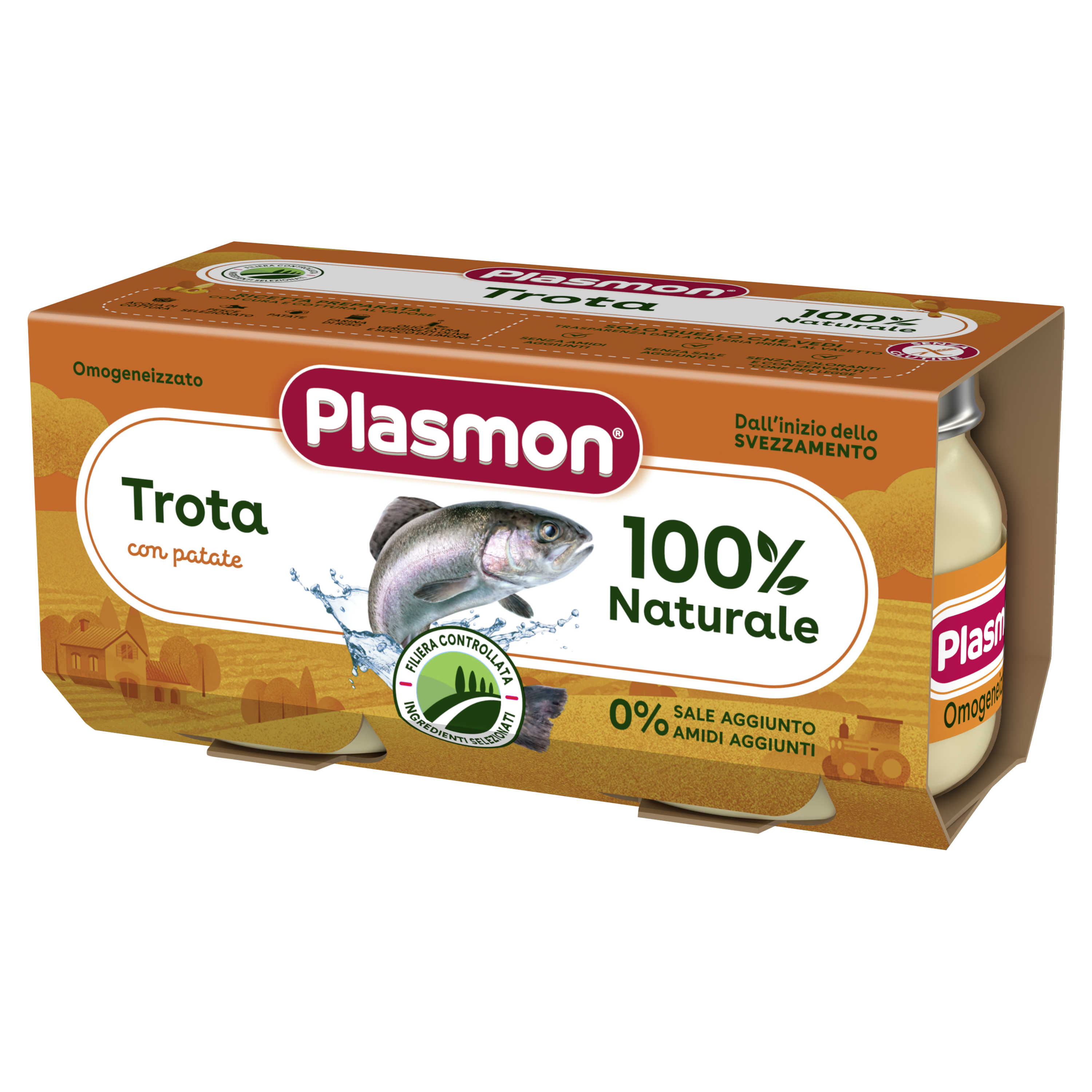 PLASMON Рибно меню пъстърва с картофи, 6+м