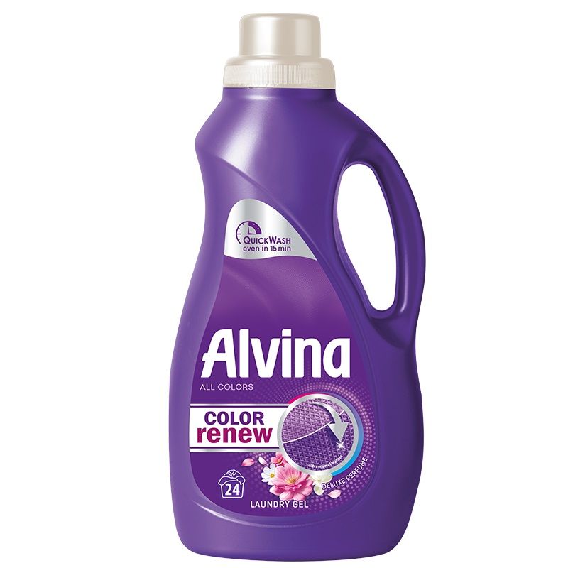 ALVINA COLOR DELUXE PERFUME Течен перилен препарат за цветни тъкани с парфюмен аромат, 24 пранета