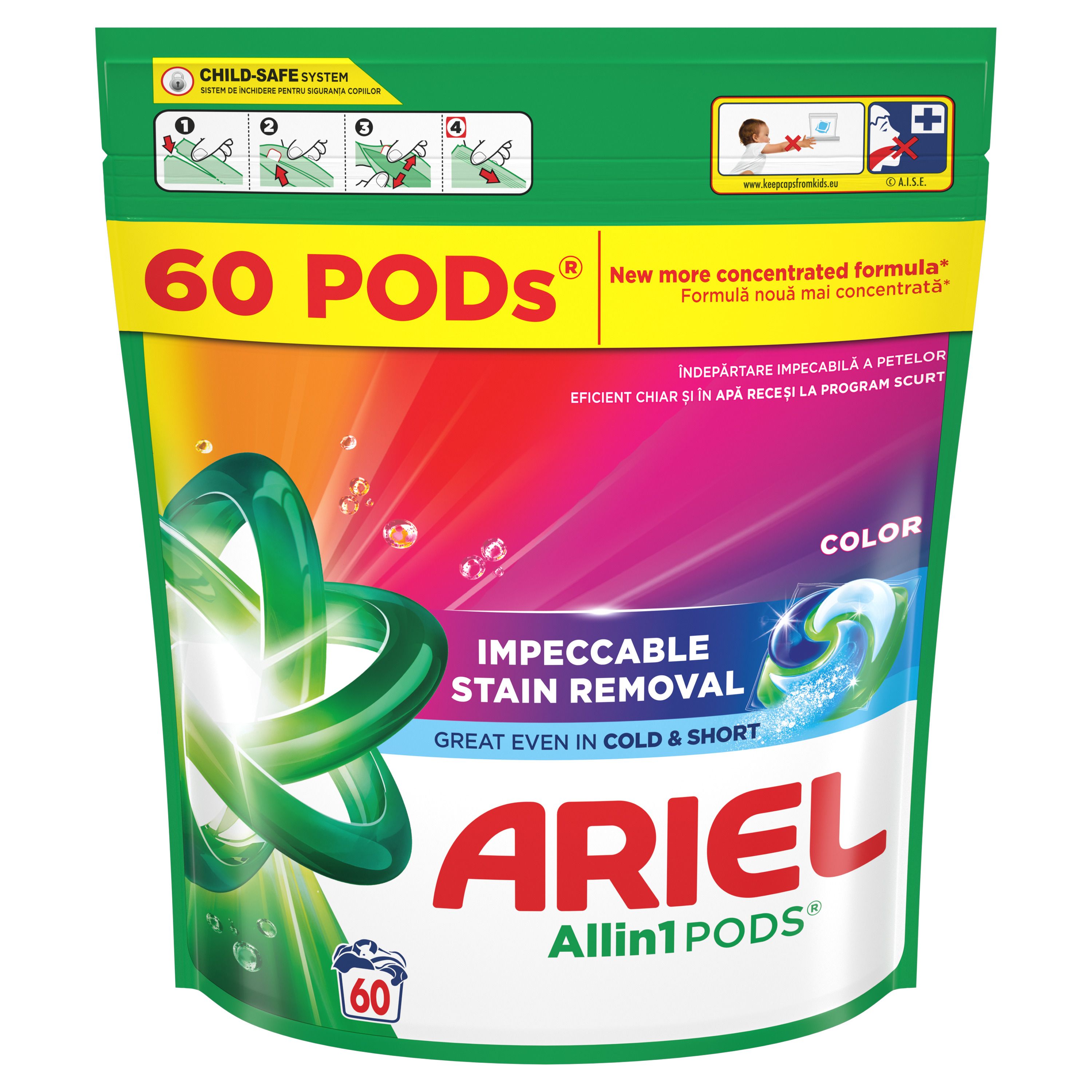 ARIEL ALLin1 PODS® COLOR Капсули за пране, 60 пранета
