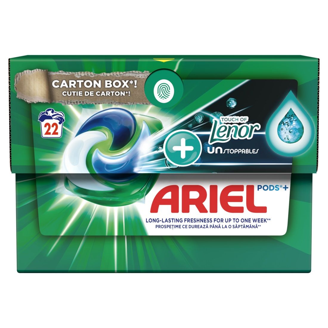 ARIEL TOUCH OF UNSTOPPABLES BLUE Гел капсули за пране, 22 пранета