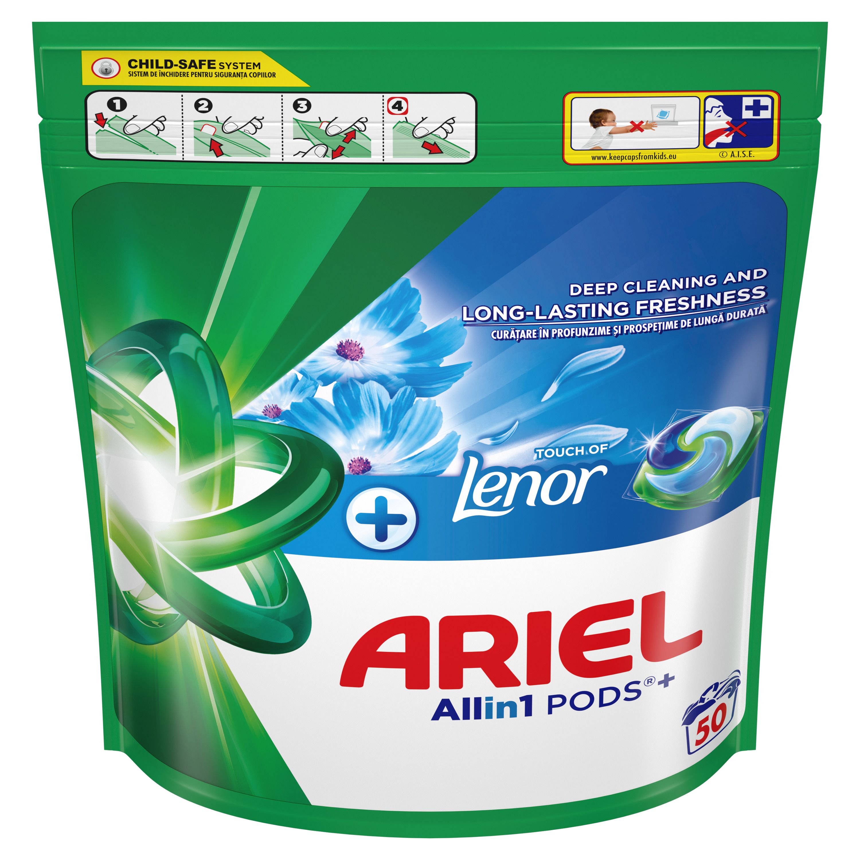 ARIELALLin1 PODS® TOUCH OF LENOR Капсули за прне, 50 пранета