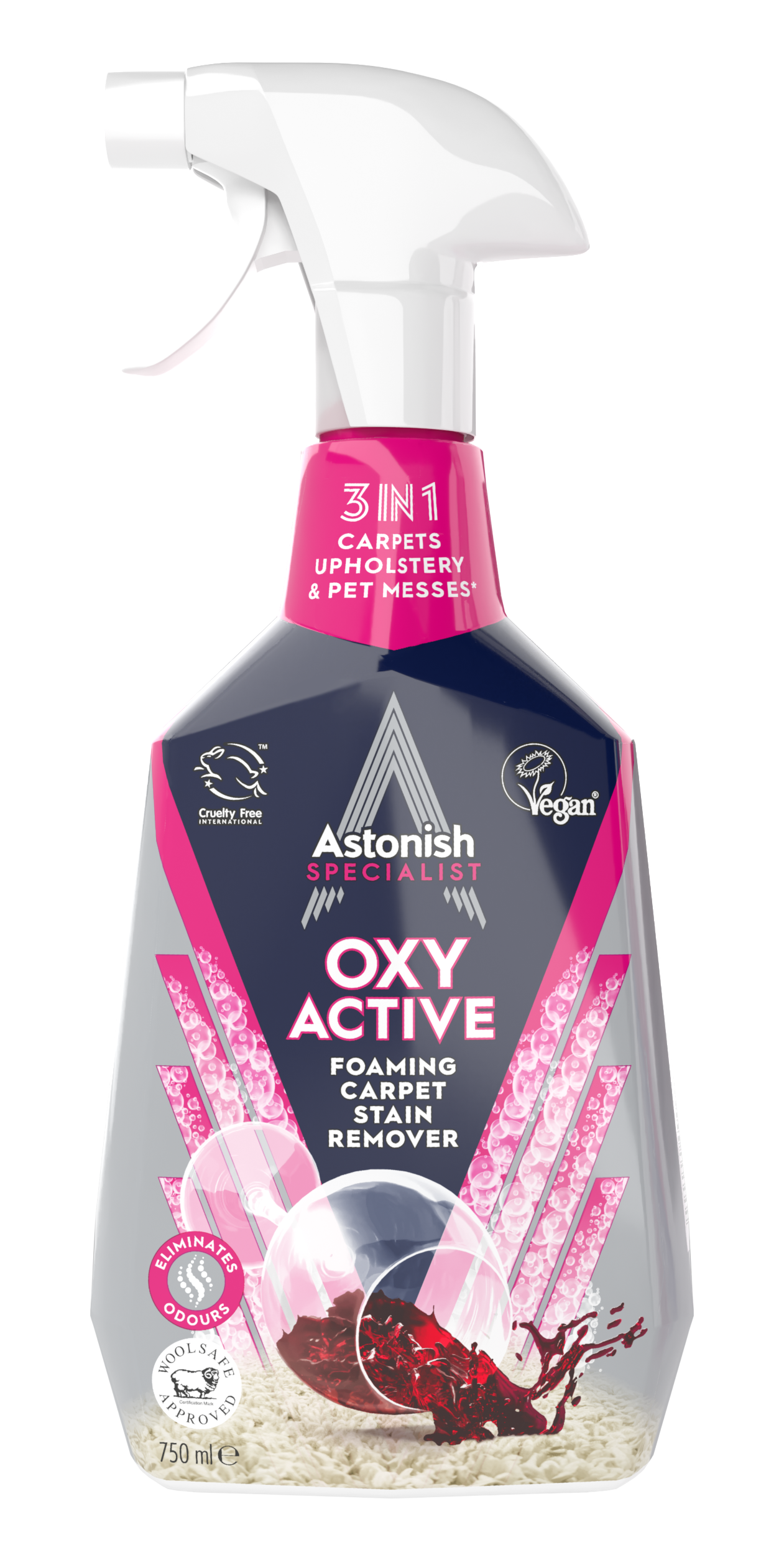 ASTONISH Спрей шампоан за почистване на килими и дамаски, 750 мл.