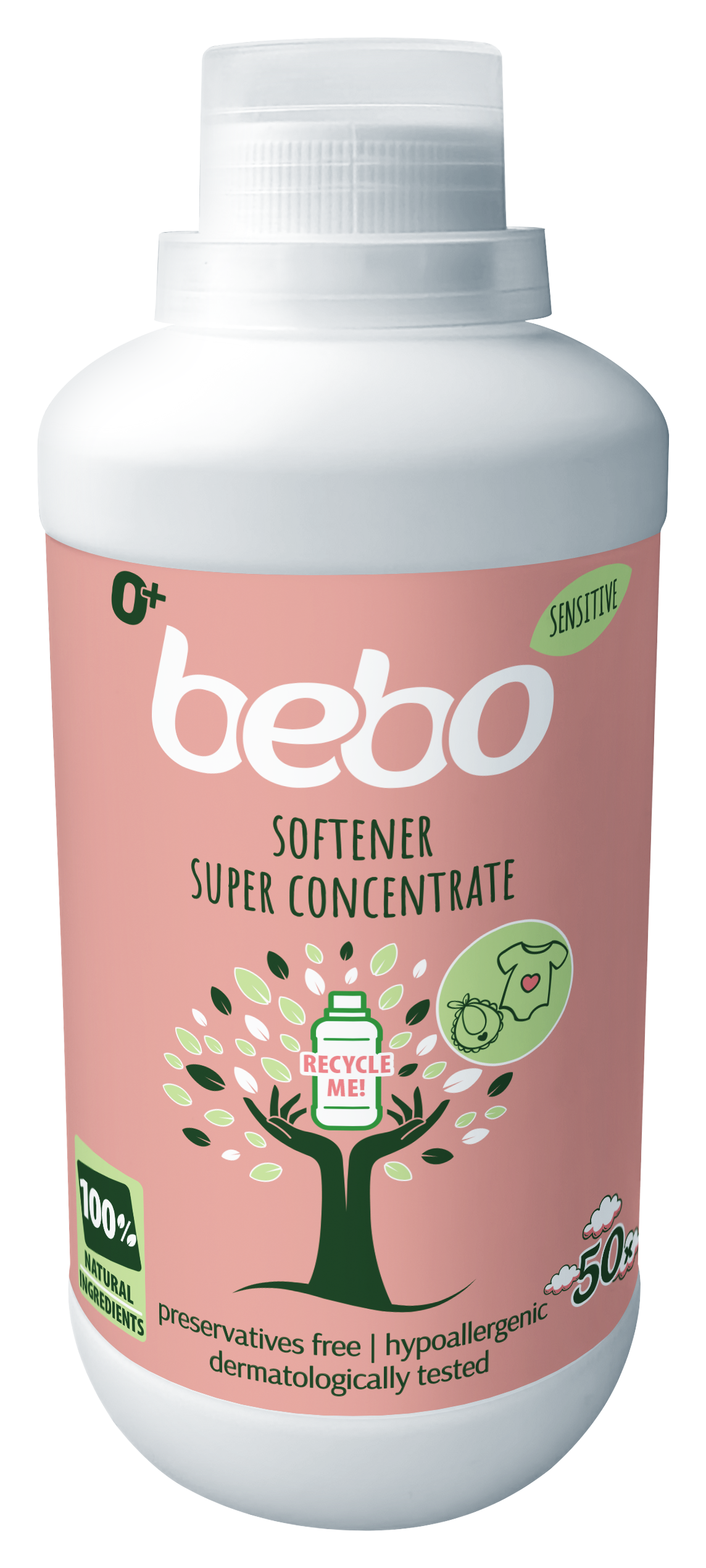 BEBO Еко омекотител супер концентрат SENSITIVE 100% НАТУРАЛЕН 1000 мл