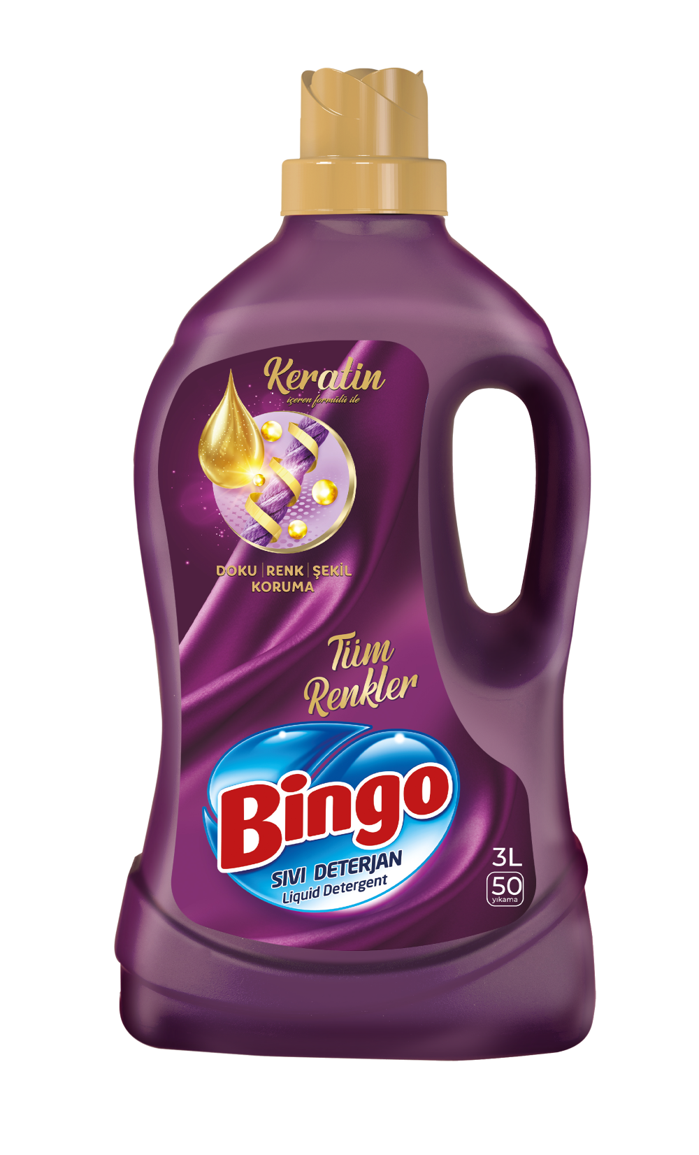 BINGO COLOR PURPLE KERATIN Течен перилен препарат, 50 пранета