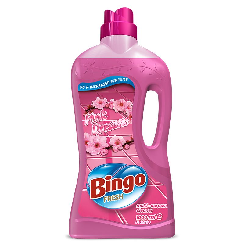 BINGO FRESH Универсален почистващ препарат PINK DREAMS, 1 л.