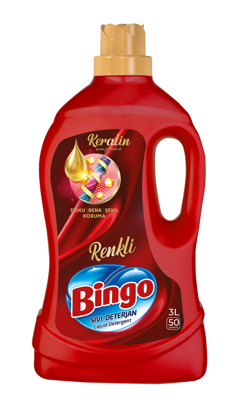 BINGO REPAIR RED KERATIN Течен перилен препарат, 50 пранета