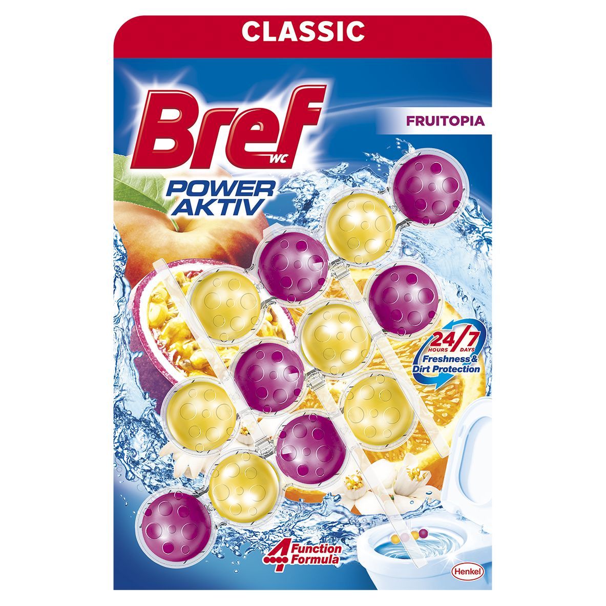 BREF POWER AKTIV FRUITOPIA Ароматизатор за тоалетна, 3x50гр.
