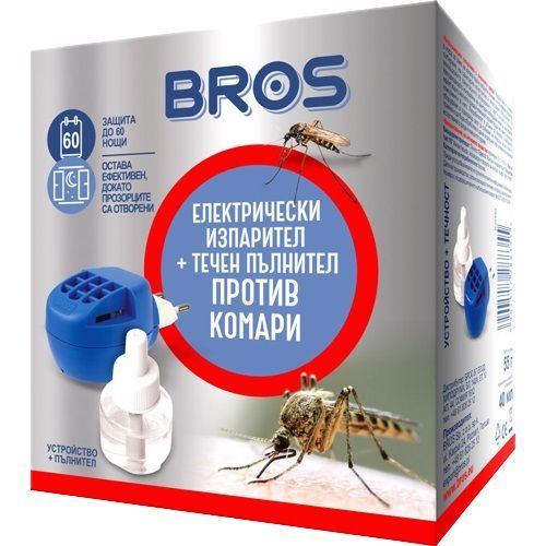 BROS Електрически изпарител + течен пълнител против комари