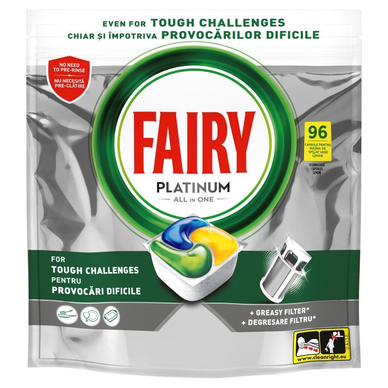 FAIRY PLATINUM ALL IN ONE Таблетки за съдомиялна, 96 бр.