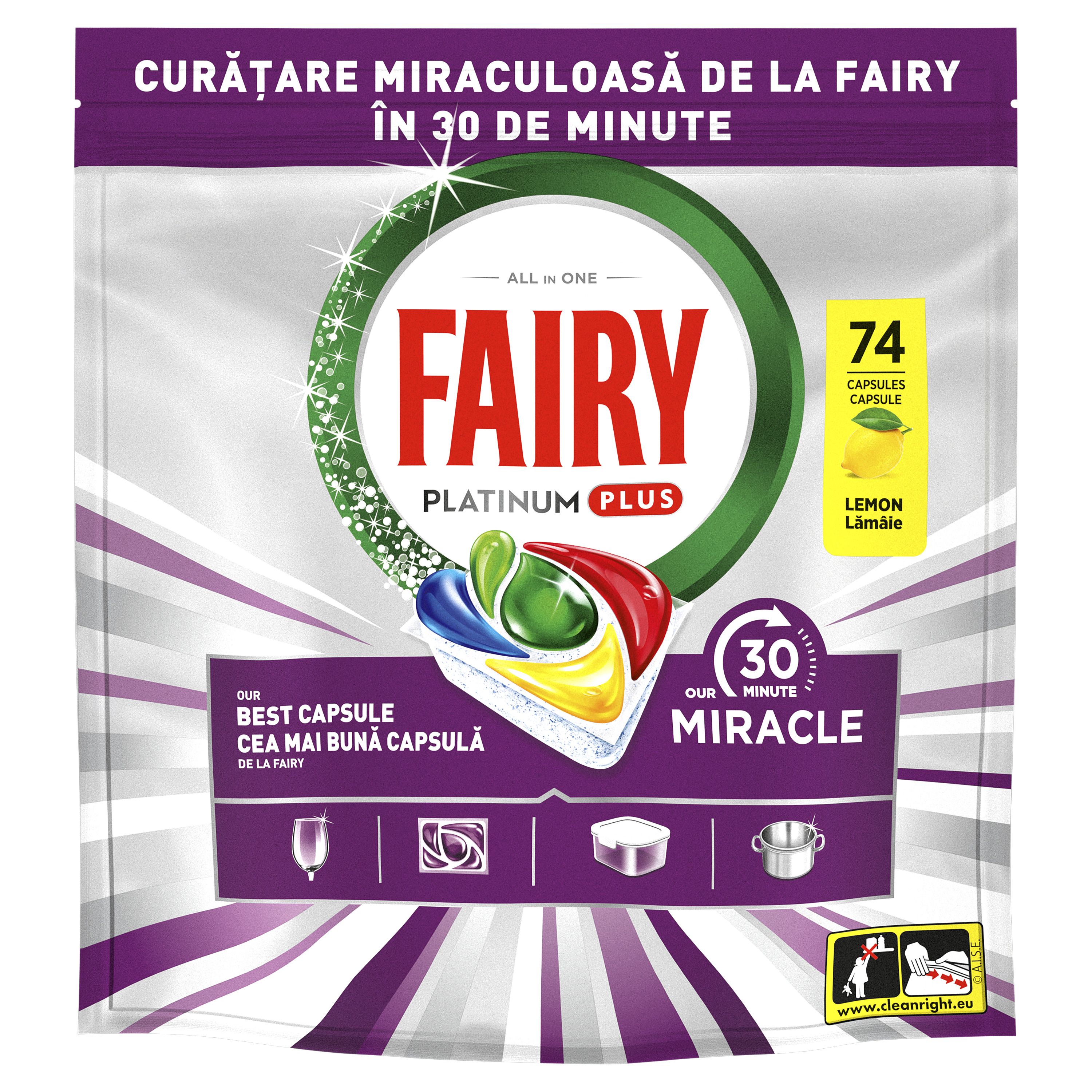 FAIRY PLATINUM PLUS MIRACLE Капсули за съдомиялна, 74бр.