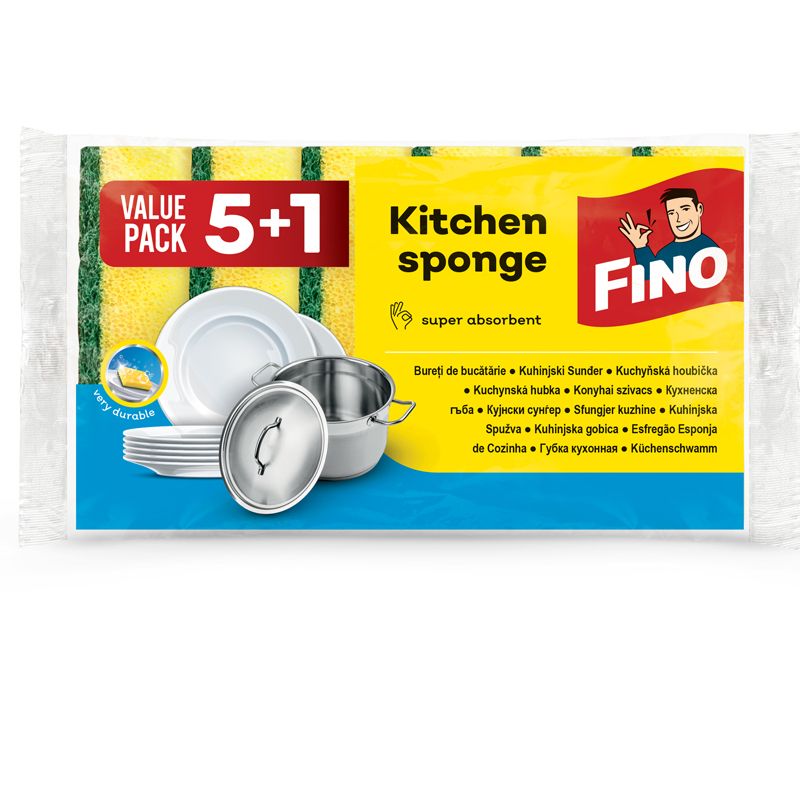 FINO KITCHEN SPONGES Кухненски гъби, 5+1 бр.