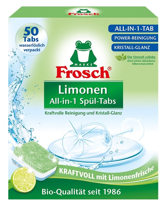 FROSCH ALL IN 1 Tаблетки за съдомиялна зелен лимон, 50 бр.