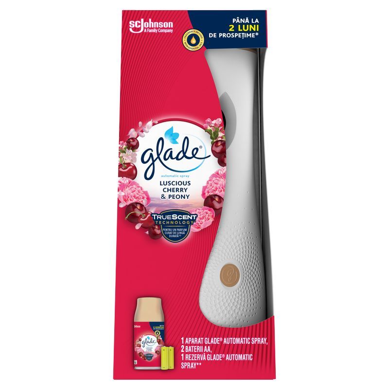 GLADE LUSCIOUS CHERRY&PEONY Автоматичен ароматизатор за въздух, 269 мл.