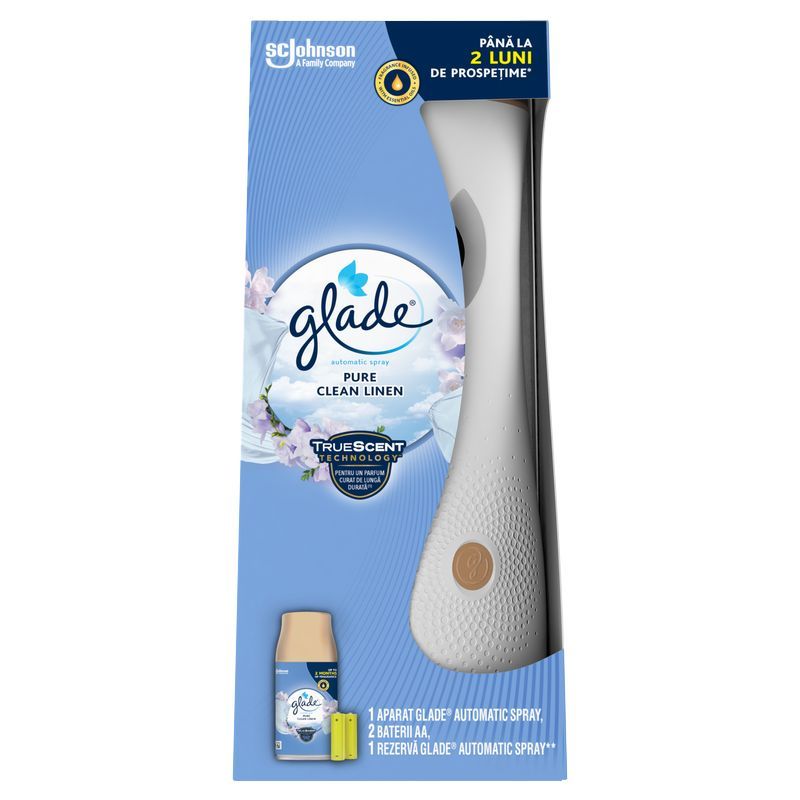 GLADE PURE CLEAN LINEN Автоматичен ароматизатор за въздух, 269 мл.