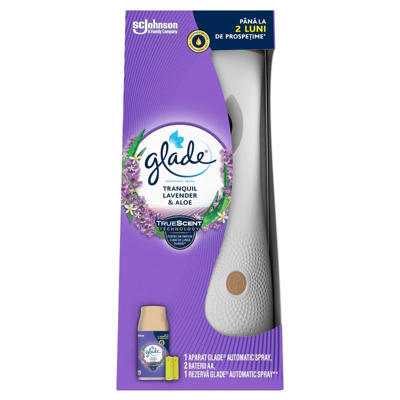 GLADE TRANQUIL LAVENDER&ALOE Автоматичен ароматизатор за въздух, 269 мл