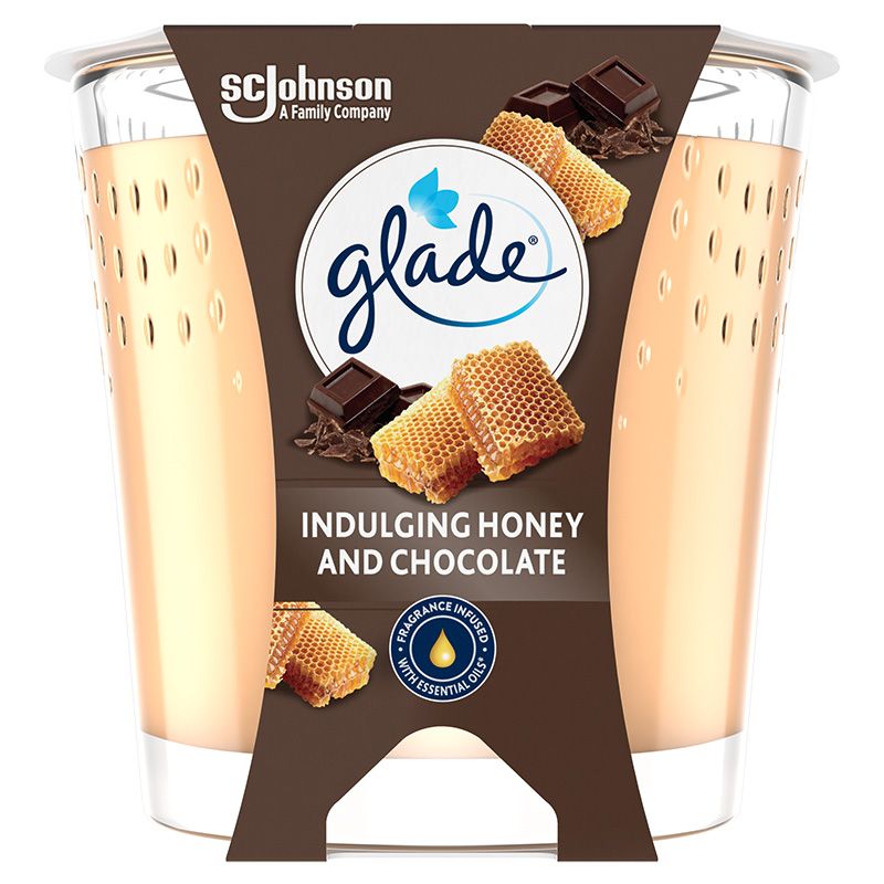 GLADE Ароматизиращи свещи шоколад, 112 гр.