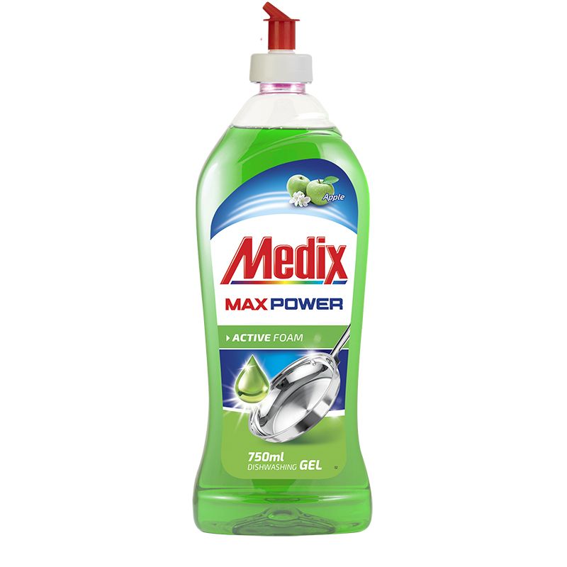 MEDIX MAX POWER GEL APPLE Препарат за съдове, 750 мл.