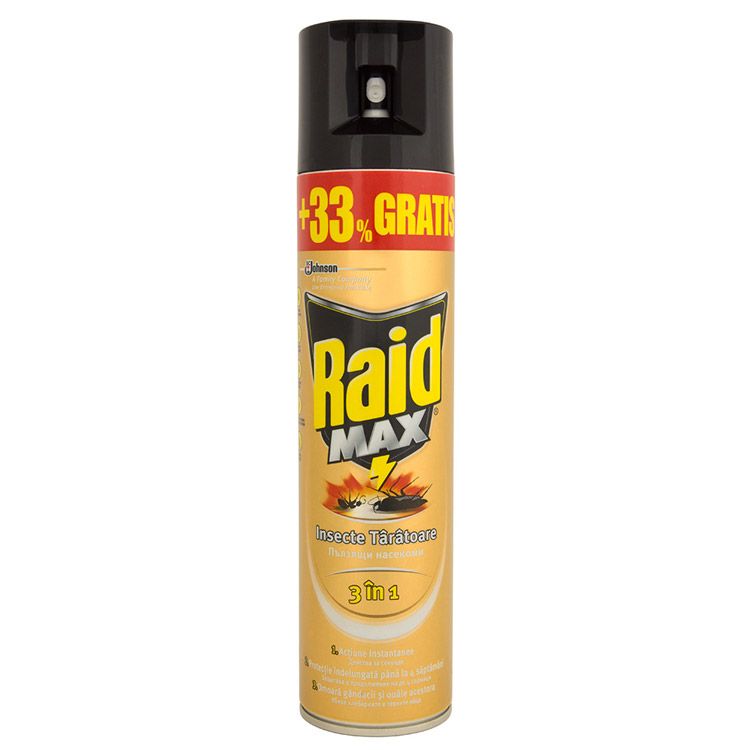 RAID MAX Спрей против пълзящи насекоми, 400 мл.