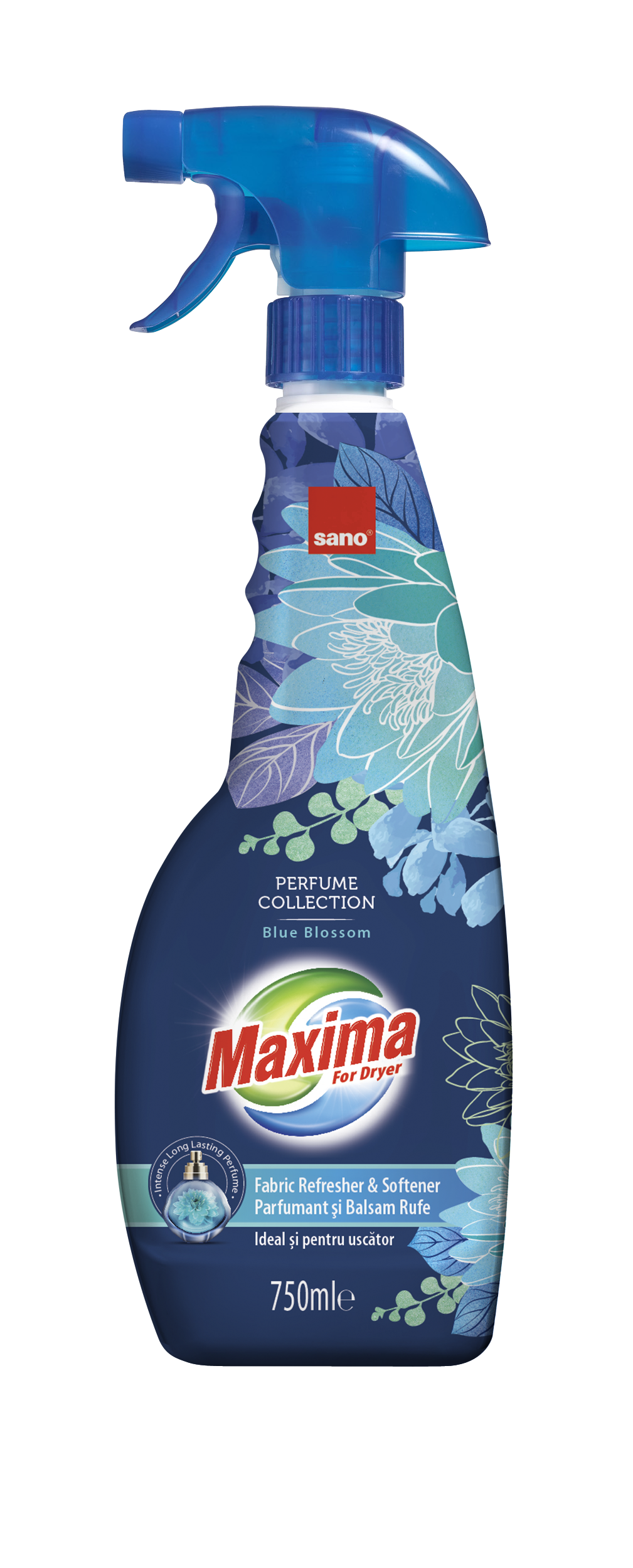 SANO Maxima Blue Blossom Омекотител спрей за сушилня, 750 мл.