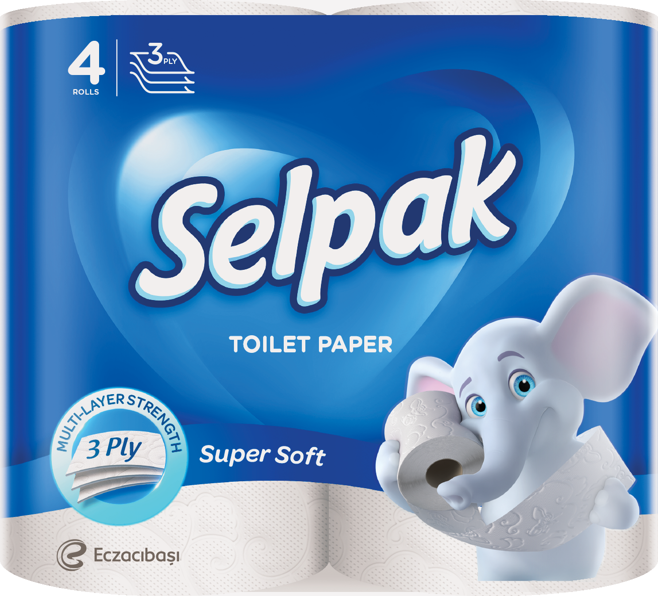SELPAK SUPER SOFT Тоалетна хартия 3 пласта, 4 бр.